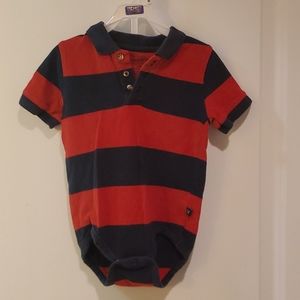 Red and Blue Stripped Polo Onsie